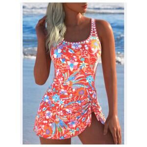 Fun and Vibrant One Piece Bathing Suit size XL, Rotita brand with embroidery